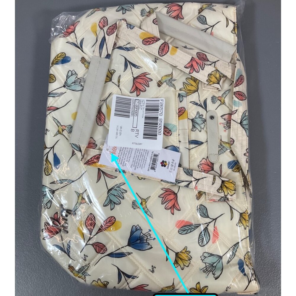 Lug Skyliner Tote Bag - Waterproof Multicolor Unisex, Travel-Ready with Hummingb - Picture 3 of 8